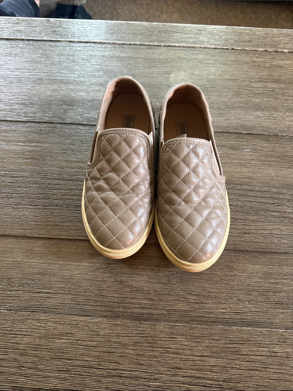 Steve Madden Quilted Slip-On Loafers in Taupe